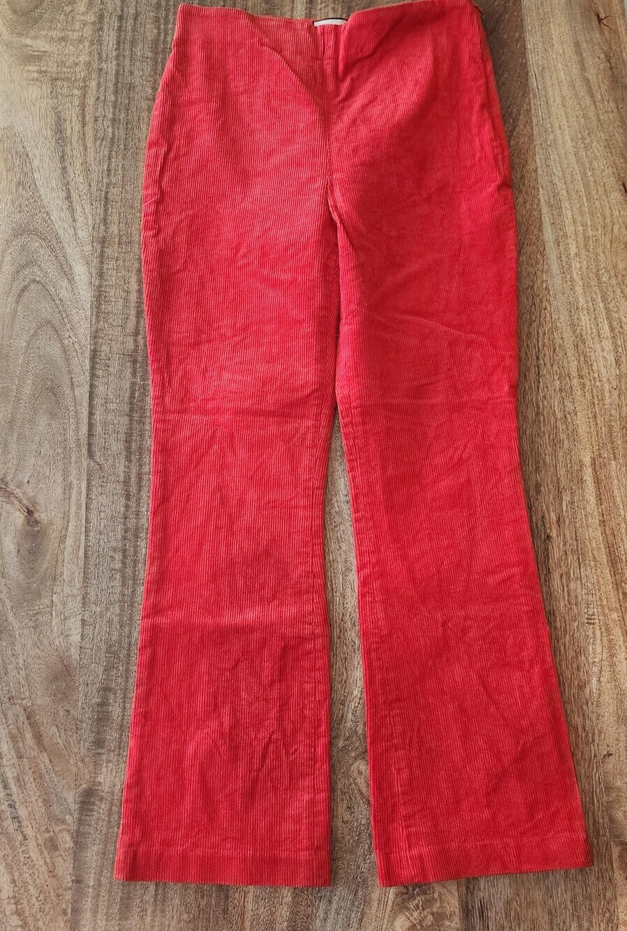 Tuckernuck Dress Pants Womens Large Red Corduroy Flare Leg Stretch Casual